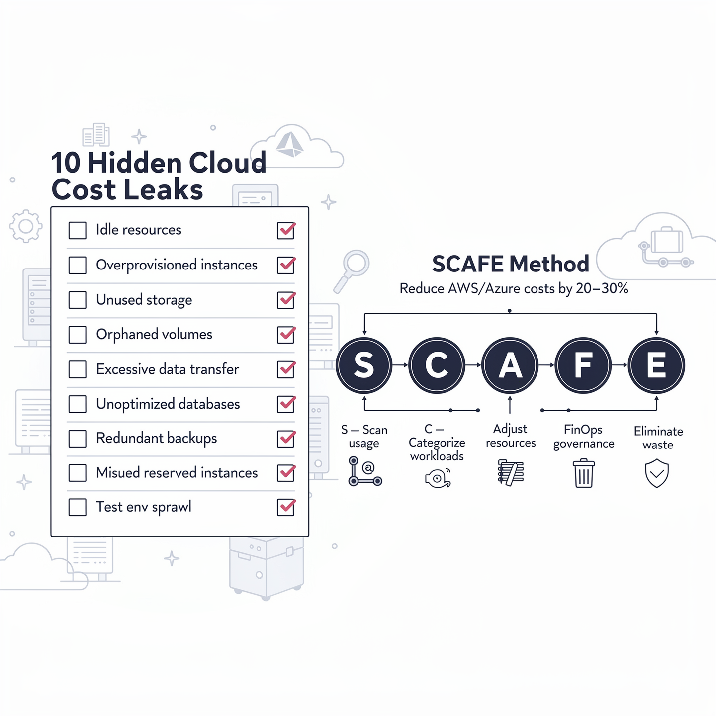 Checklist FinOps :10 fuites budgétaires invisibles sur votre Cloud (AWS/Azure)